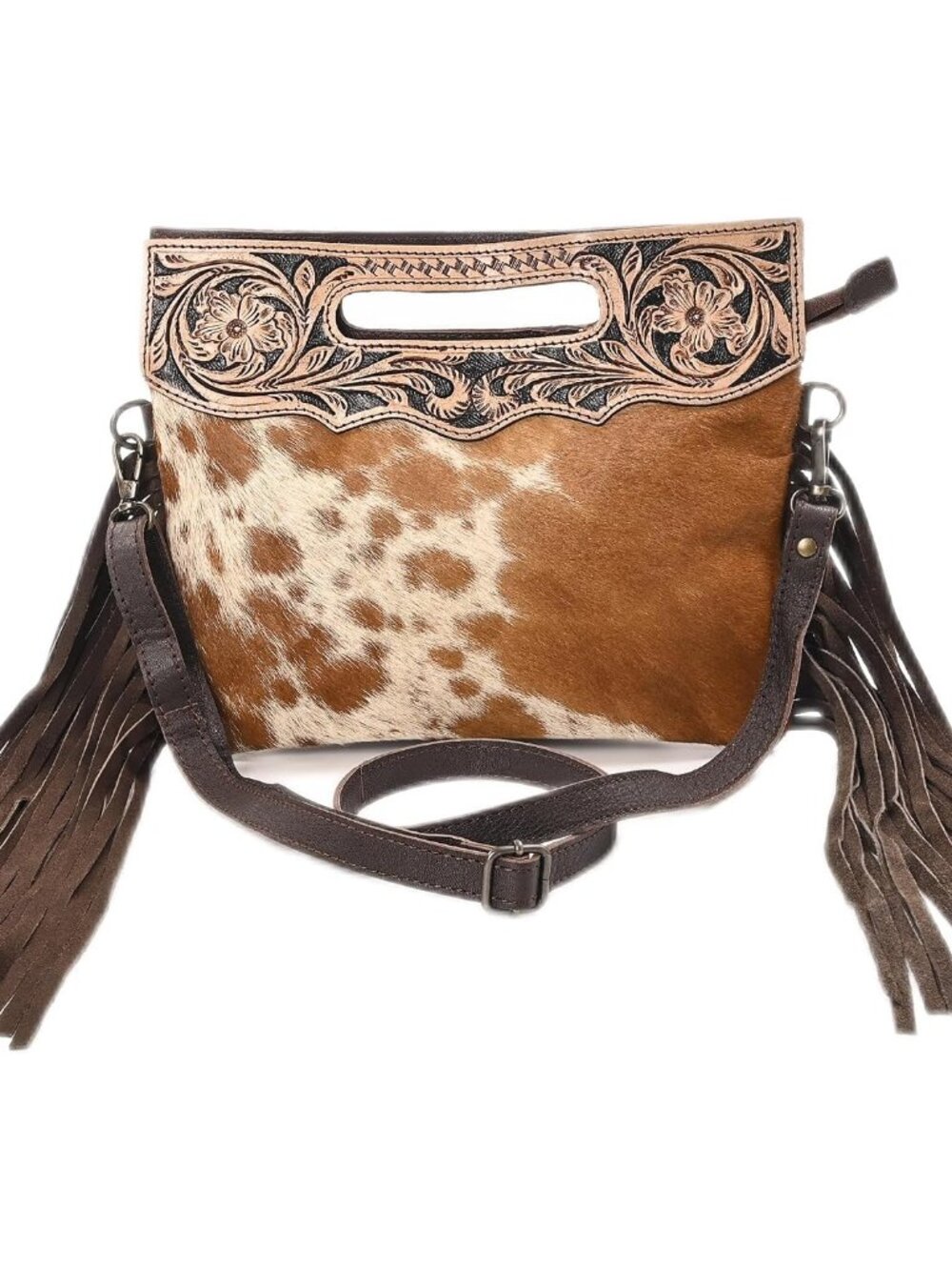 Women Natural Cowhide Leather Crossbody Sling Bag With Adjustable Detachable Str